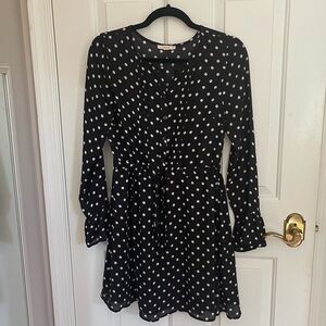 Cute Black Polka Dot Mini Dress